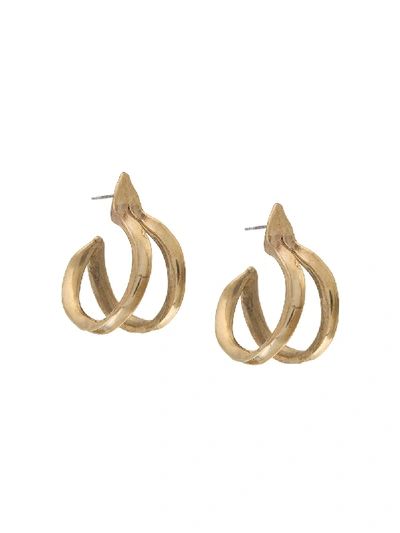Shop Ariana Boussard Double Hoop Earrings In Gold
