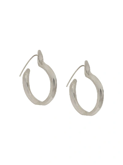 Shop Ariana Boussard Kiki Hoop Earrings In Silver