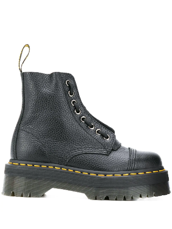 dr martens sinclair black leather zip chunky platform boots