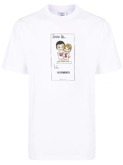 Shop Vetements Love Is T-shirt In White