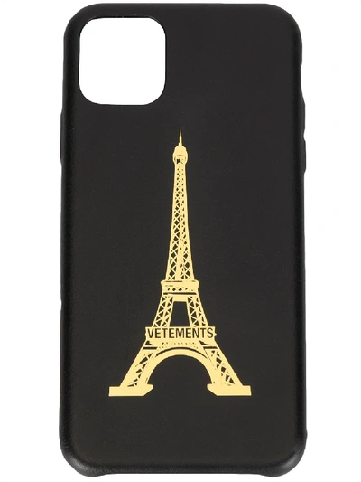Shop Vetements Eiffel Tower Iphone 11 Pro Case In Black