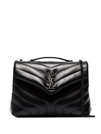 Shop Saint Laurent Loulou Small Leather Shoulder Bag In Black