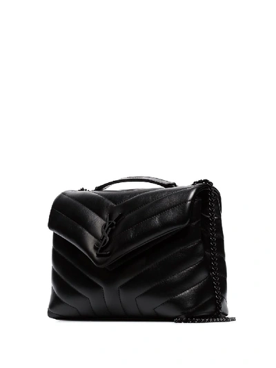 Shop Saint Laurent Loulou Small Leather Shoulder Bag In Black