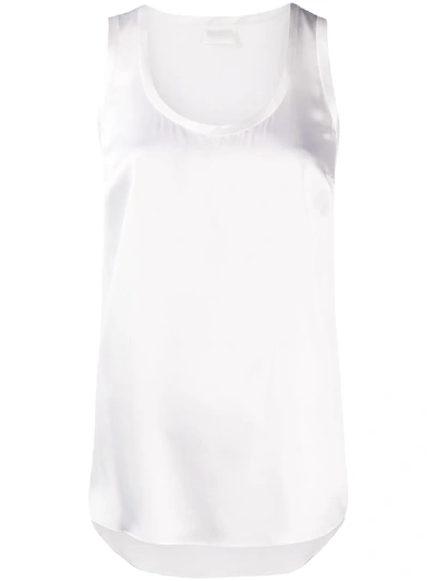 Brunello Cucinelli Scoop Neck Sleeveless Top In White