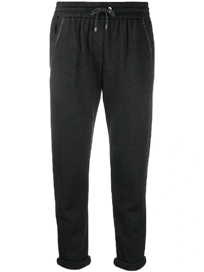 Shop Brunello Cucinelli Tapered Drawstring Sweatpants In Grey