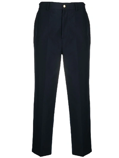 Shop Gucci Straight Leg Tailored Trousers In Blue