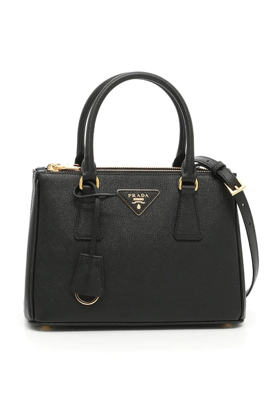 Shop Prada Saffiano Lux Galleria Bag In Black