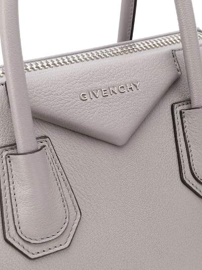 Shop Givenchy Antigona Leather Bag In Grey