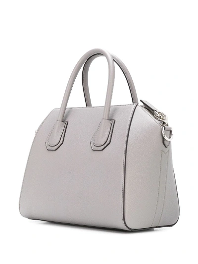 Shop Givenchy Antigona Leather Bag In Grey