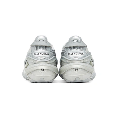 Shop Balenciaga Grey Tyrex Sneakers In Silver