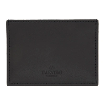 Shop Valentino Black And White  Garavani Vltn Card Holder In 0no Nero/bi