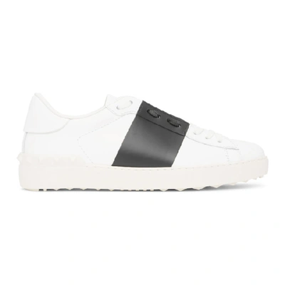Shop Valentino White & Black  Garavani Rockstud Open Sneakers In A01 Bianco/