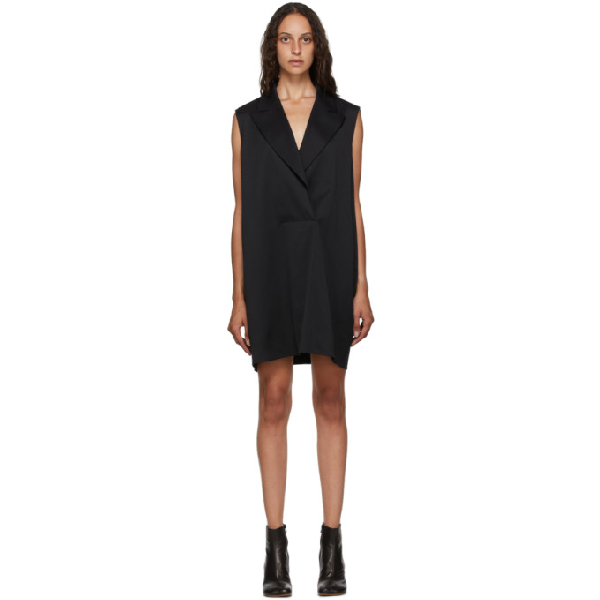 sleeveless blazer dress black