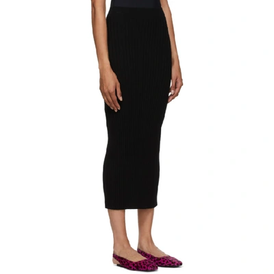 Shop Mm6 Maison Margiela Black Tight Knit Skirt In 900 Black