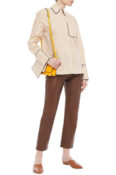 Shop Jw Anderson Gingham Cotton Shirt In Sand
