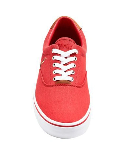 Shop Polo Ralph Lauren Sneakers In Red
