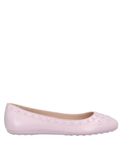 Shop Tod's Woman Ballet Flats Light Pink Size 7 Soft Leather