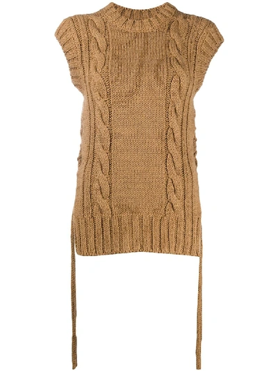 Shop Chloé Cable-knit Top In Brown