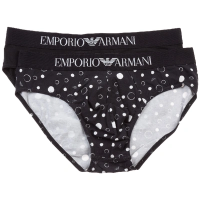 Shop Emporio Armani Men's Underwear Briefs Bipack In Black