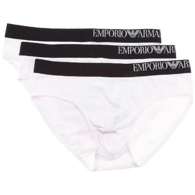 Shop Emporio Armani Men's Underwear Briefs Tripack In White