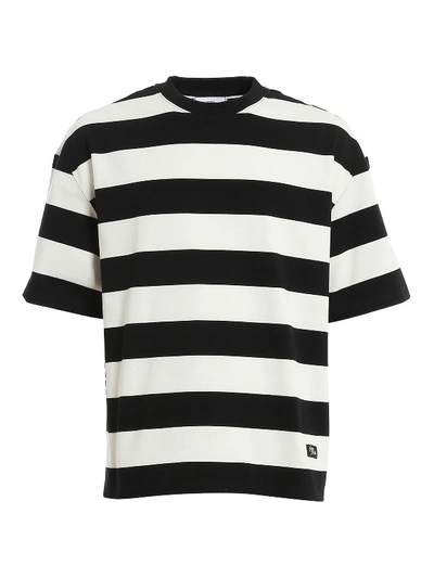 Shop Ami Alexandre Mattiussi Striped Cotton T-shirt In Black