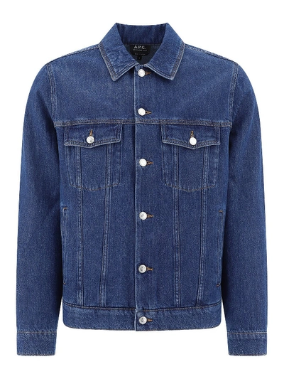 Shop A.p.c. Charles Jacket In Medium Wash