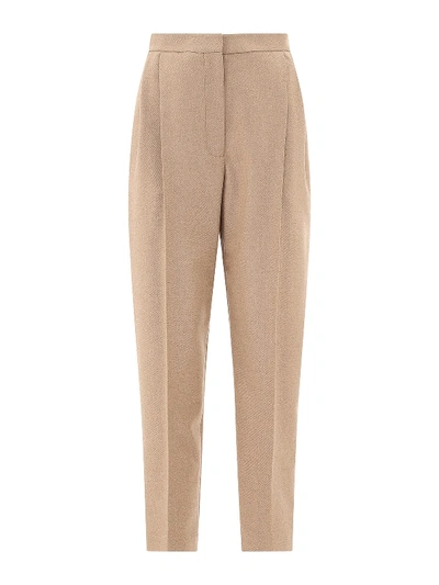 Shop Alexander Mcqueen Felt Pants In Beige