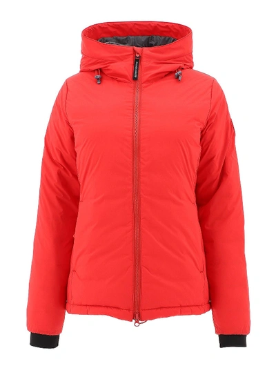 Shop Canada Goose Camp Hoody Puffer Jacket In Red