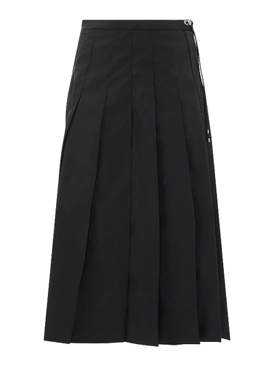Shop Moncler Nylon Midi Skirt In Black