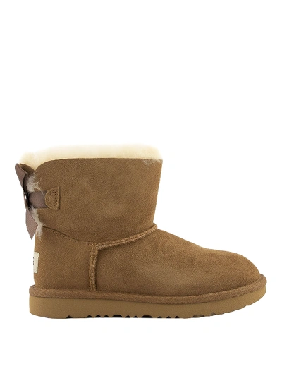 Shop Ugg Mini Bailey Bow Ii Ankle Boots In Light Brown