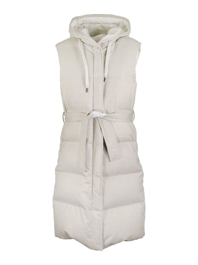 Shop Brunello Cucinelli Quilted Reversible Padded Vest In Light Beige