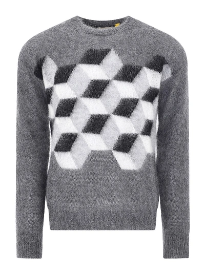 Shop Moncler Jacquard Sweater In Grey