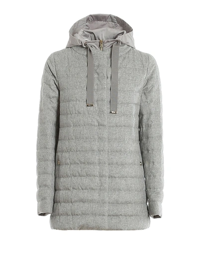 Shop Herno Water Repellent Silk Cashmere Padded Coat In Light Grey