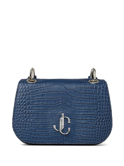 Shop Jimmy Choo Varenne Leather Crossbody Bag In Blue