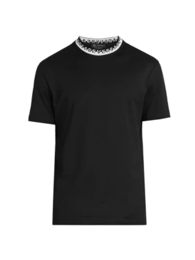 Shop Versace Men's Taylor-fit Logo Collar T-shirt In Black