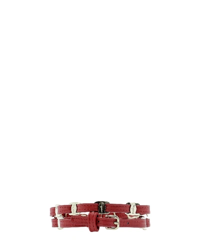 Shop Ferragamo Salvatore  Vara Buckle Bracelet In Red