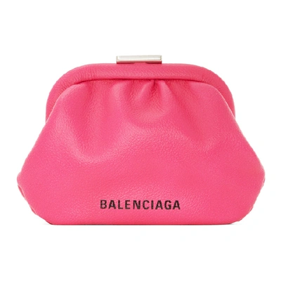 Shop Balenciaga Pink Cloud Coin Purse Clutch In 5514 Fuchsi