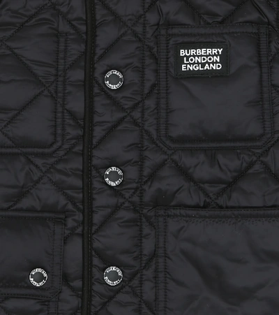 Shop Burberry Quilted Varsity Jacket In Black