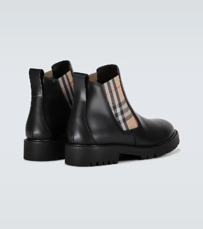 Shop Burberry Allostock Checked Boots In Black