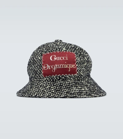 Shop Gucci Serge Tweed Bucket Hat In Black