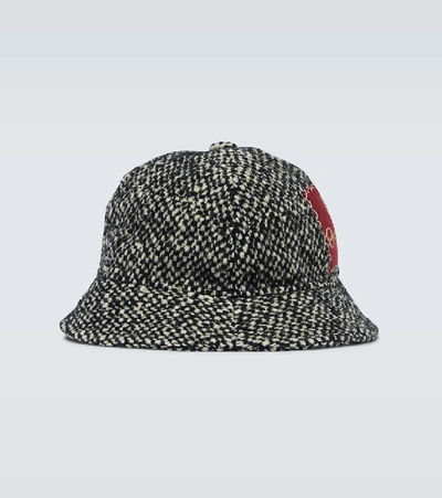 Shop Gucci Serge Tweed Bucket Hat In Black