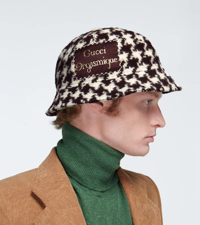 Shop Gucci Serge Tweed Bucket Hat In Multicoloured