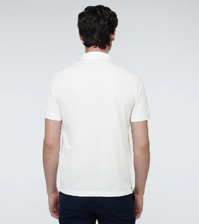 Prada Triangle-logo Cotton Polo Shirt In White