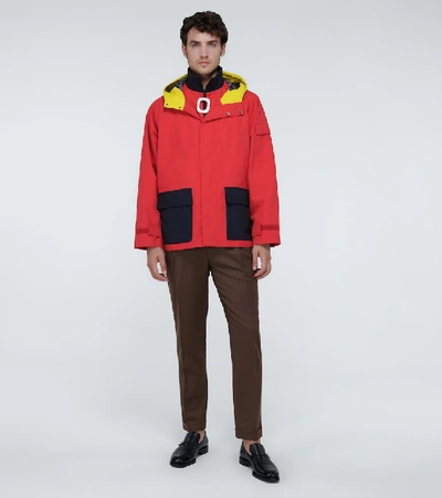 Shop Jw Anderson Jwa Puller Nylon Hooded Jacket In Red