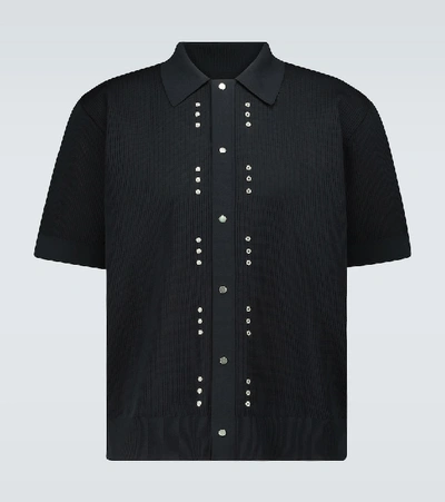 Shop Bottega Veneta Technical Piqué Knitted Shirt In Black
