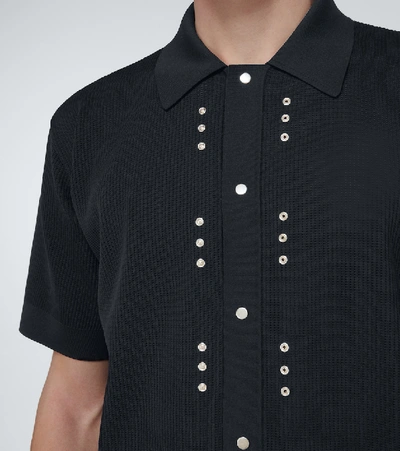 Shop Bottega Veneta Technical Piqué Knitted Shirt In Black