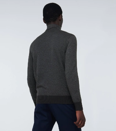 Shop Loro Piana Roadster Striped Cashmere Sweater In Grey