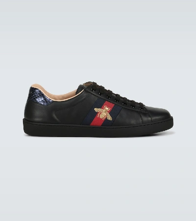 Shop Gucci Ace Bee Sneakers In Black