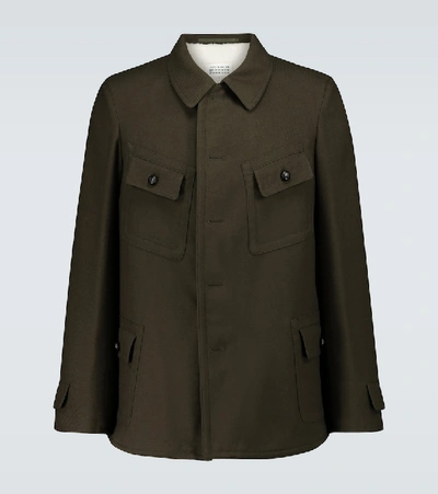 Shop Maison Margiela Military Casual Jacket In Green