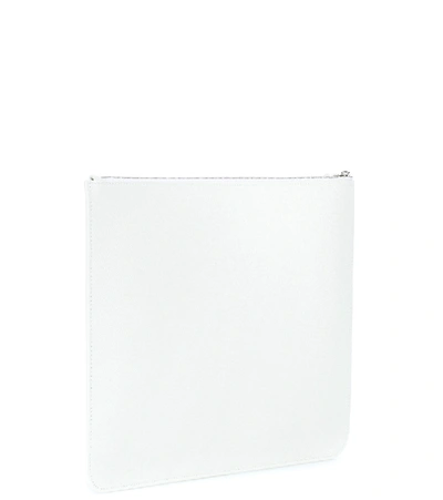 Shop Balenciaga Logo Leather Pouch In White